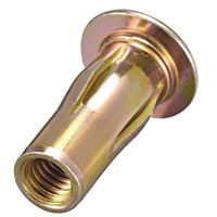 M8 pre-bulbed Shank baja karbon, warna Zinc-Plated kepala datar berulir mur sisipan Multi-Grip paku keling