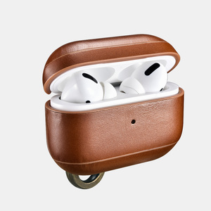 Étui pour écouteurs ICARER en cuir véritable vintage, étui de protection, coque en cuir de vache véritable pour <span class=keywords><strong>AirPods</strong></span> Pro 2 - Product Image 4