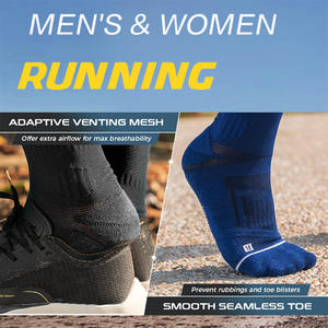 Calcetines de Compresión Coolmax para Correr con Amortiguación, Calcetines Deportivos Altos para Hombre - Product Image 3