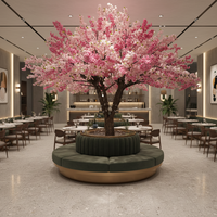 Arbres verts artificiels de haute qualité en gros arbre de fleurs de cerisier pièce maîtresse arbre de fleurs de cerisier pour décor de mariage de Restaurant