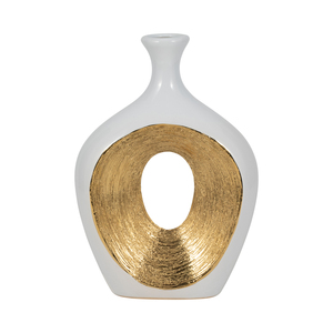 Vaso in ceramica moderno con centro cavo per soggiorno, vaso decorativo per fiori, decorazione per la casa. - Product Image 1