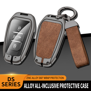 Étui de protection pour clé de voiture en alliage de zinc et cuir pour <span class=keywords><strong>DS</strong></span> 4S 5 3 <span class=keywords><strong>7</strong></span> <span class=keywords><strong>Crossback</strong></span> DS3 DS5 DS7, entrée sans clé, accessoires personnalisés avec logo - Product Image 3