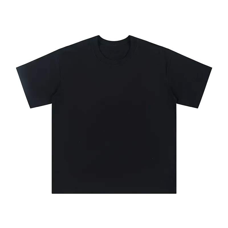 Camiseta unissex de algodão 280 g/m2 em branco para homens, camiseta personalizada de tamanho grande com sua própria marca, agasalho de cor sólida