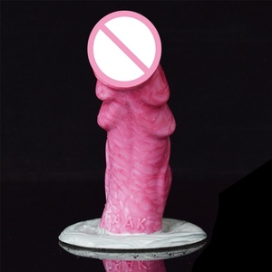 FAAK-G57 Gory Dog <b>Dildo</b> Curved Realistic Animal Penis With Sucker Sex Toys for Women Vaginal Stimulation Adult Anal Plug - Product Image 3
