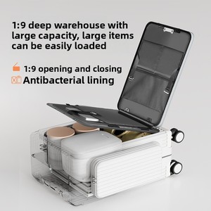 Nouvelle <span class=keywords><strong>valise</strong></span> à roulettes multifonctionnelle à trois ouvertures, ouverture frontale, poche <span class=keywords><strong>double</strong></span> face en PC, grande capacité, classique et tendance pour les voyages - Product Image 3