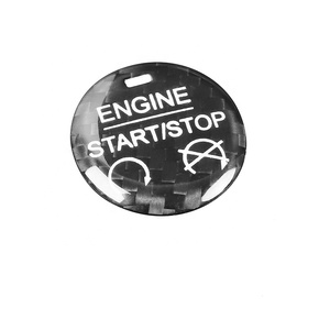 Siyah karbon Fiber motor çalıştırma durdurma düğme kapağı Trim <span class=keywords><strong>Ford</strong></span> Mustang 2015-2019 için - Product Image 2