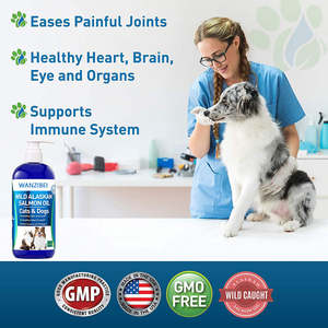 שמן סלמון אלסקי בר טהור לכלבים וחתולים תומך בתפקוד מפרקי חיסון לב בריאות אומגה 3 תוסף מזון נוזלי לחיות מחמד - Product Image 4