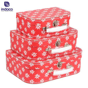 Valise en carton imprimée de fleurs, valise en papier vintage à motifs floraux avec boucle et poignée métalliques, boîte de rangement décorative pour la maison, boîte cadeau - Product Image 4