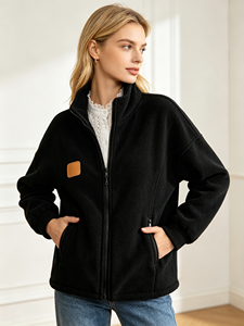 Nueva Llegada Chaqueta Casual Cálida de Invierno para Mujer con Cuello Alto y Cremallera Completa, Bolsillos con Cremallera Segura, Estilo Holgado Urbano, Servicio Personalizado - Product Image 2