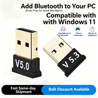 Adaptateur USB 5.0/5.1/5.3 en promotion, récepteur sans fil sans pilote pour PC de bureau