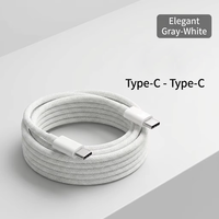 Kabel Data Pengisian Cepat USB-C PD 60W/100W Berjaring, Konduktor Tembaga Murni, Selubung Nilon, Transfer 480Mbps, iPhone 15 Android FCC/CE