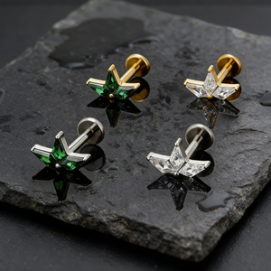 Boucles d'oreilles clous couronne en zircon cubique, en titane fileté, élégantes, pour piercing d'oreille, cartilage, tragus, pour femmes, bijoux de <span class=keywords><strong>mode</strong></span>, usage quotidien - Product Image 1