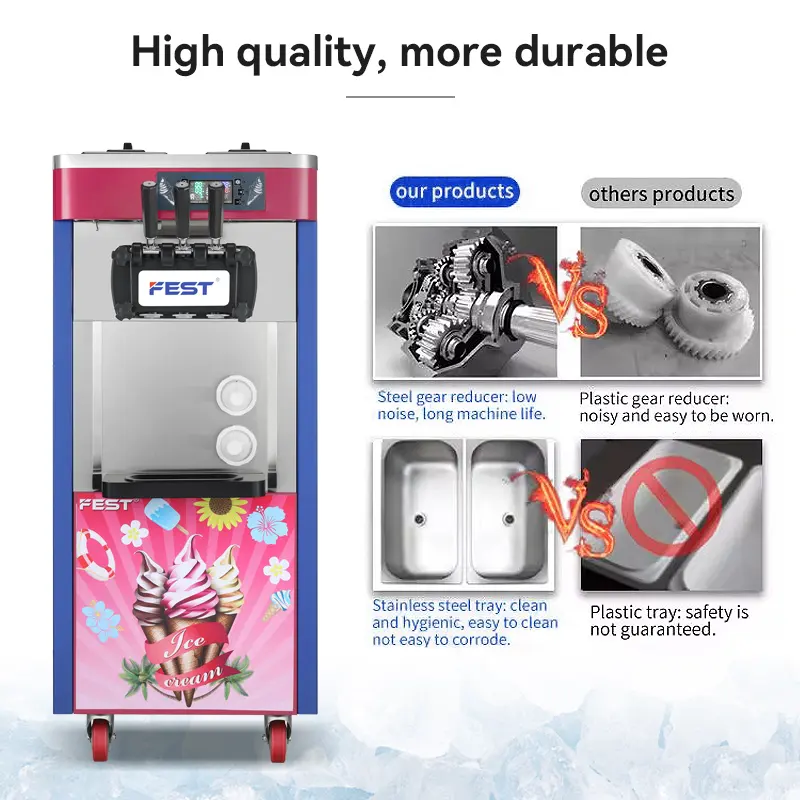 22L/H three flavours commercial ice cream machine commercual ice cream maker home ice cream maker