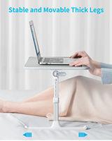 Bureau portable pliable pour ordinateur portable, plateau de 17 pouces pour le travail au lit, l'écriture, les repas, table multifonction pour ordinateur portable avec surface en cuir