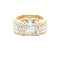 Diamant cultivé en laboratoire certifié IGI VVS CVD, or massif 14k 18k, alliances de fiançailles et de mariage, ensemble de bagues pour couple, pour femme et homme