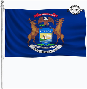 Bandera de Doble Cara de la Universidad Estatal de Michigan, 3x5 pies, para Exteriores, <span class=keywords><strong>con</strong></span> 2 Anillas Metálicas y 4 Filas de Costuras - Product Image 1