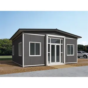 Totalmente Mobilado Dobrável Construção Rápida Luxo Móvel Pré-fabricada Home Kit Expansível Container Casa Com Triângulo Telhado