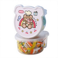 Boîte à lunch personnalisée en forme d'ours en PP transparent, résistante au micro-ondes, avec étiquette intérieure, pour cupcakes, salades, emballages alimentaires, boîte à lunch avec couvercle