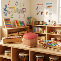 China Factory Directly Orff Instrument Sand Block Made of Sand-textured Wooden Material