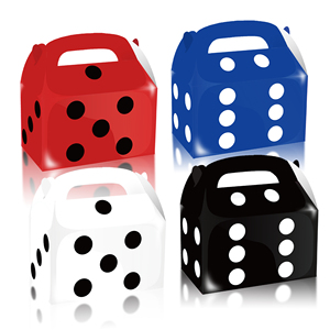 Huancai <span class=keywords><strong>Casino</strong></span> Party Favors <span class=keywords><strong>Candy</strong></span> Treat Boxes 12 PCS Dados Caja de regalo de papel Cookie Goodies Box para Game Night Party Supplies - Product Image 1