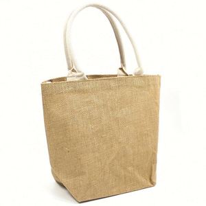 Sac fourre-tout en toile de jute et chanvre en gros, sac de plage personnalisé en jute, sacs en toile de jute naturelle écologique avec revêtement PE imperméable pour femmes - Product Image 1