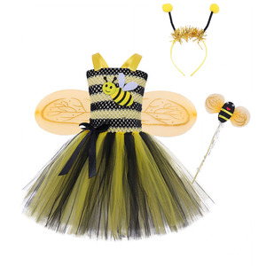 Nuevo Diseño <span class=keywords><strong>de</strong></span> Disfraz <span class=keywords><strong>de</strong></span> <span class=keywords><strong>Abeja</strong></span> para Halloween, Falda <span class=keywords><strong>de</strong></span> Tul en Capas para Bebés, Vestido <span class=keywords><strong>de</strong></span> Tutú con Flores para Niñas - Product Image 5