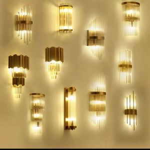 Bedroom Bedside Wall <b>Light</b> Modern Crystal Staircase Lamps Gold Hotel Corridor Custom LED <b>Sconce</b> Lighting - Product Image 6