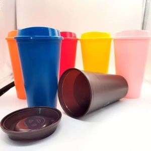 Vasos de Café Reutilizables con Tapa y Logotipo Personalizado, 16 oz, Vasos de Plástico Aptos para Microondas, para Regalos, Fiestas, Bebidas Frías y Calientes - Product Image 4