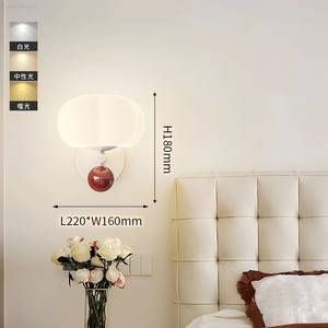 Lámpara de Pared LED de Hierro Estilo Crema Nórdica, Regulable, para Dormitorio, Sala de Estar, Pasillo, Porche - Product Image 6