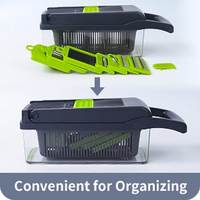 14 Blade Pro Ui Veggie Chopper Multifunctionele Keuken Groentesnijder Snijmachine Snijder Voor Wortel Knoflook Fruit 11 Blad Wortel