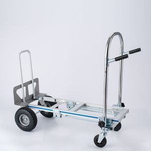 2-in-1 <span class=keywords><strong>Plus</strong></span> troli Manual aluminium industri panjang dengan kapasitas 200/250kg struktur Platform empat roda dapat disesuaikan OEM - Product Image 3
