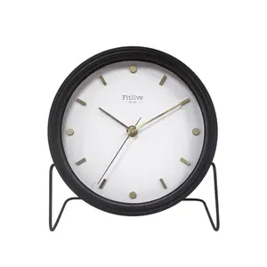 2024 New Arrival Custom Logo Modern Design Circular Shape Living Room Desktop Clock Hotel Guestroom Clock