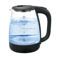 Bouilloire électrique en verre à haute teneur en Borosilicate, avec Base rotative à 360 °