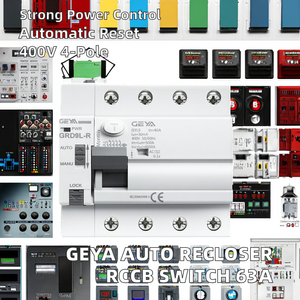 Interruptor de Reconexión Automática RCBO NUEVO, Tipo B, 4P, 230V/400V, 6kA/10kA, ID 63A, 30mA, 100mA, 300mA, ELCB, RCD, Reinicio Automático - Product Image 2