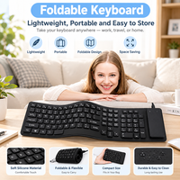 Clavier pliable en Silicone, pour PC, ordinateur portable, avec fil, Standard, connexion USB, rainurage étanche, pour Notebook