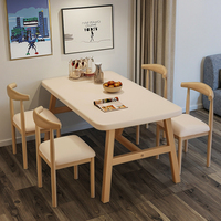 Mesa de Comedor Rectangular Moderna de Madera Maciza para Hogares y Apartamentos Pequeños Incluye Mobiliario Sencillo para Catering y Alquiler Comercial