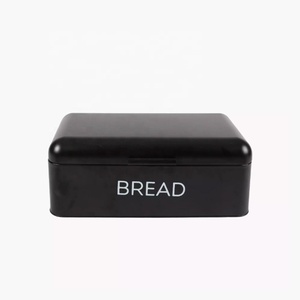 Galvanised Enamel Bread Bin Metal Vintage Bread Box Container for Kitchen Counter