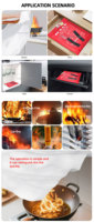 Grande couverture anti-feu en fibre de verre de 1,8 m pour la cuisine, les restaurants, le camping, la voiture, la sécurité incendie, les situations d'urgence