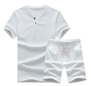 Liu Ming Hot Selling Arrivals 2025 Summer Men Casual Cotton Linen Suits Chinese Style Short Sleeve <strong>T</strong> <strong>Shirts</strong> Shorts Set - Product Image 3