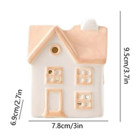 Support de bougie carré en céramique pour bougies chauffe-plat, style poterie de village, ornement de Noël pour la maison et porte-bougie, magnifique cadeau de pendaison de crémaillère