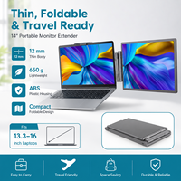 Écran d'ordinateur portable triple 14 pouces 1920*1200 60 Hz, moniteurs LCD doubles, extension d'écran triple portable pour les entreprises