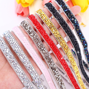 Wholesale 1cm Bling Self-Adhesive <strong>Resin</strong> Mesh <strong>Strips</strong> with Round Point Back Rhinestones for Bags &amp; Shoes Decoration - Product Image 5