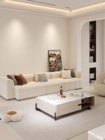 Ensemble table basse et meuble TV minimaliste en marbre moderne, haut de gamme, avec rangement, pour salon