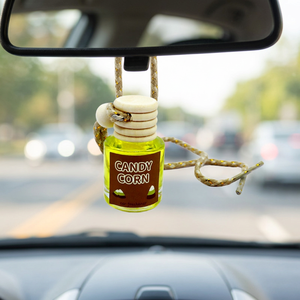 Modern Candy Corn Glass Bottle Car Air Freshener with Wooden Lid Hanging Rearview <b>Mirror</b> Design Long Lasting Scent - Product Image 1