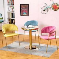 Chaise de salle à manger moderne de luxe, design nordique simple, dossier en velours, tabouret pour salon de beauté, zone de réception, salon de manucure, magasin de vêtements