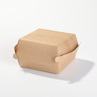 Emballage de fast-food jetable de qualité alimentaire avec logo personnalisé Boîte de hamburger en papier kraft à clapet Vente en gros