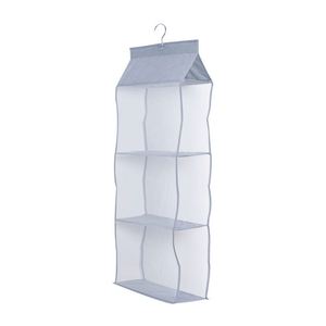 Hanging Closet Purse Organizer 3 Heavy-Duty Mesh <b>Shelves</b> Non-Woven Material Foldable Design <b>Hook</b>-Type Installation Storage Bags - Product Image 3