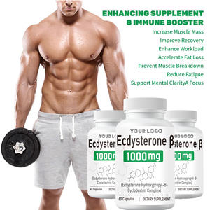 Fournisseur d'usine OEM, étiquette privée, capsules de bêta-ecdystérone, compléments alimentaires, améliorent la force musculaire, 60 capsules - Product Image 4