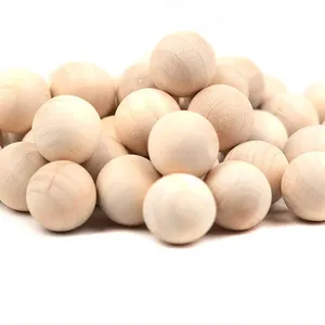 KRAFF RTS Unfinished Round Wood Balls Smooth Natural Samak Craft Balls For DIY Projects Jewelry Making Arts Design