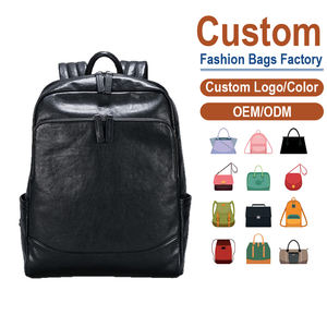 Mochila de Cuero Negro de Grano Completo para Hombre - Piel de Vacuno de Primera Capa, OEM para Marcas que Buscan un Minimalismo Ejecutivo Moderno y Utilidad Urbana - Product Image 1